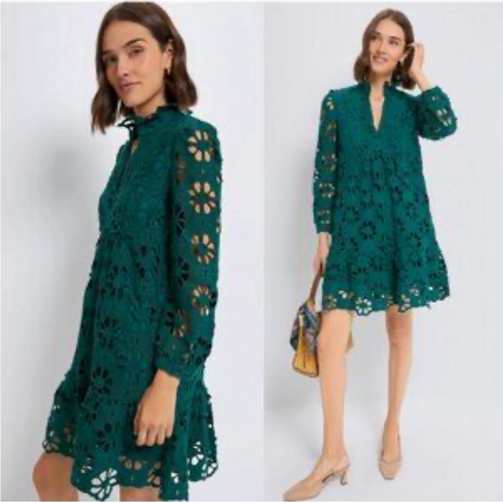 Tuckernuck Green Lace Palmerston Dress Med.